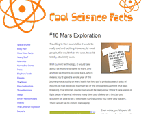 Tablet Screenshot of coolsciencefacts.com